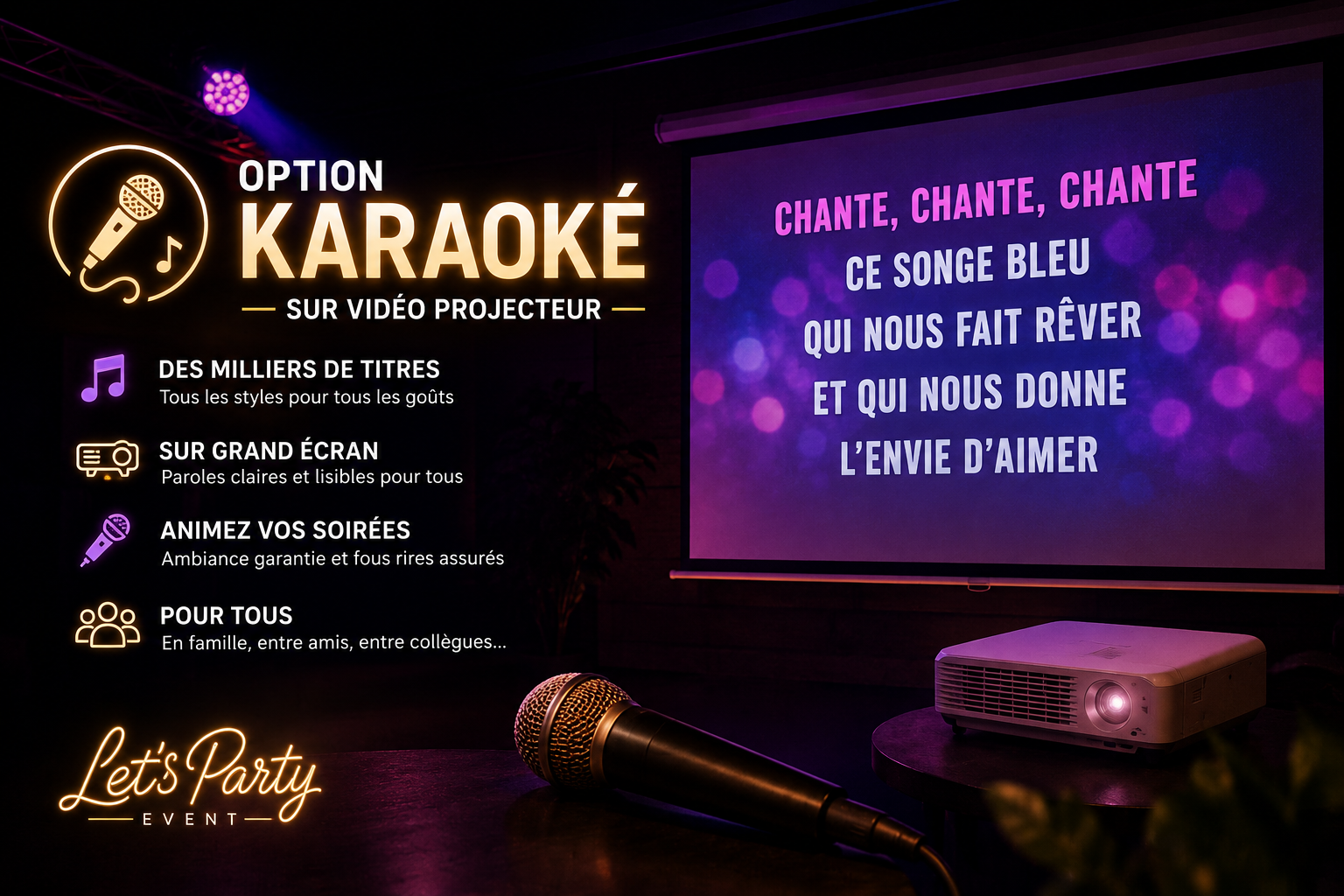 Pack Karaoke sur vidéo projecteur